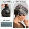 thumbnail image 3 of Short Dark Straight Layered Hair Wig With Bangs for Women Short Silver Layered Pixie Cut Wigs with Elegant for Old Lady Wig (Black With Grey), 3 of 6