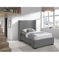 thumbnail image 2 of Meridian Furniture Lit Jumeau en Tissu Texturé Lin Gris Oxford, 2 of 10