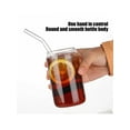 thumbnail image 4 of YFTDEF Borosilicate Glass Straw Mug, Wooden Lid, Eco-Friendly Reusable Drinkware, Ideal for Coffee, Juice, Iced Beverages, Stylish and Versatile for Home or Office, 4 of 6