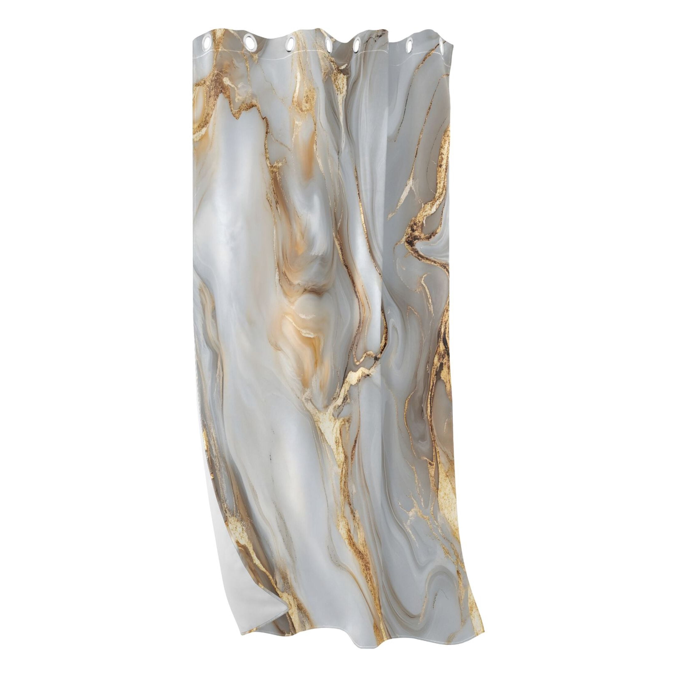White Gold Marble Blackout Curtains 84"x42" Thermal Insulated Curtain 1 Panel