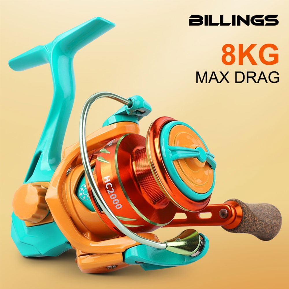 BILLINGS Spinning Reel, Freshwater Spinning Fishing Reel,Ultra-Smooth,5.2:1 Gear Ratio, 17.63LB Max Drag With Aluminum Spool