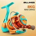thumbnail image 2 of BILLINGS Spinning Reel, Freshwater Spinning Fishing Reel,Ultra-Smooth,5.2:1 Gear Ratio, 17.63LB Max Drag With Aluminum Spool, 2 of 18