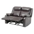 thumbnail image 5 of Passion Furniture Ward 55 in. Dark Brown Faux leather 2-Seater Reclining Sofa with Pillow Top Arm, 5 of 6