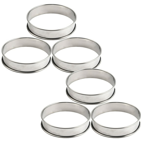 6 Pcs Mousse Circle Household Baking Mold Ring Cookie Cutter Fudge Molds Stainless Steel Cookie Mold