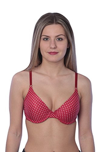 T-Shirt Bra (Red White Print),34B 