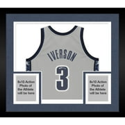 Framed Allen Iverson Georgetown Hoyas Autographed Grey Replica Jersey - Fanatics Authentic Certified