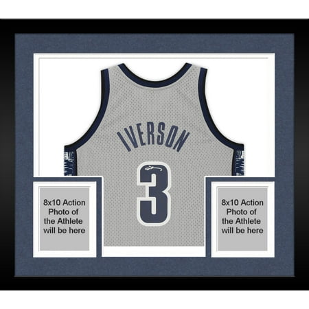 Framed Allen Iverson Georgetown Hoyas Autographed Grey Replica Jersey - Fanatics Authentic Certified