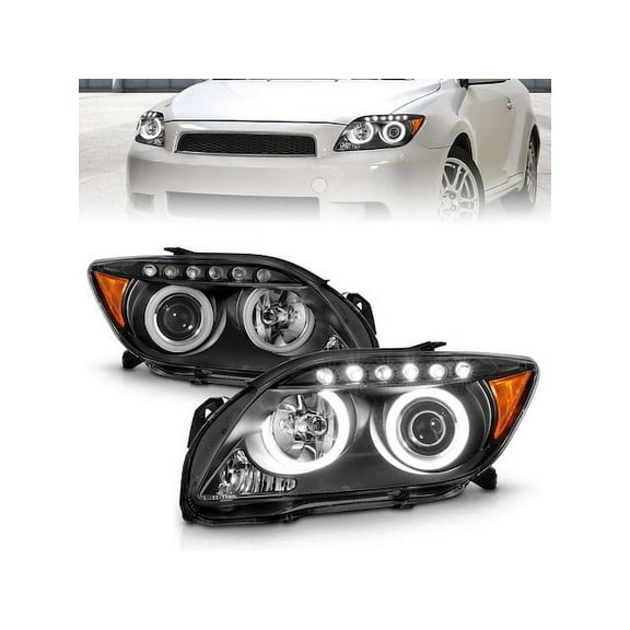 Headlight Set - Compatible with 2005 - 2010 Scion tC 2006 2007 2008 2009