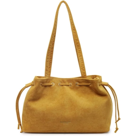 SPEKSEE Retro Suede Bucket Purse Causal Travel College Crossbody Bag Drawstring Handbag Purse for Women Shouder Straps Tote