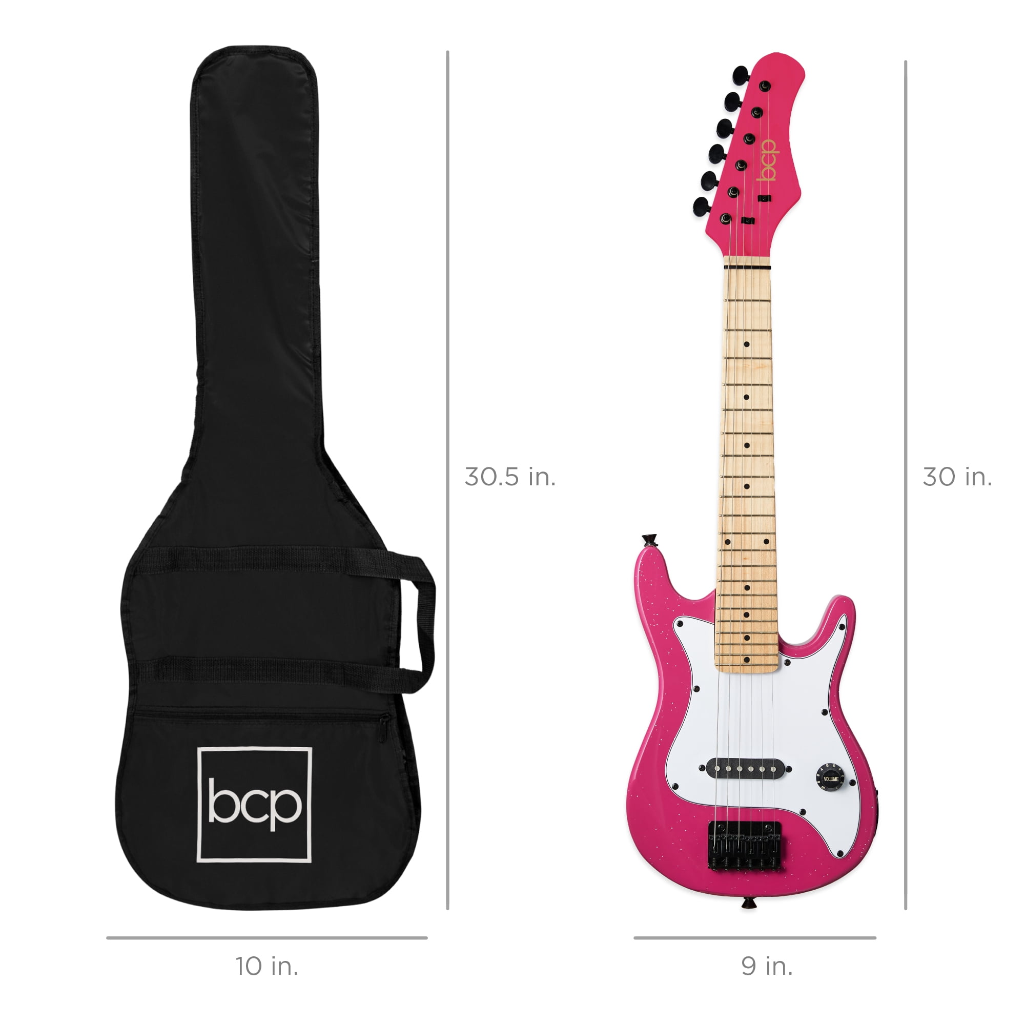 Best Choice Products Walmart Exclusive 30in Kids Electric Guitar Beginner Starter Kit w/ 5W Amplifier, Strap, Case - Walmart Pink