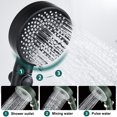 thumbnail image 3 of Cabezal de ducha de mano 3 modos Presión que aumenta el cabezal de ducha desmontable rociado lavable de una sola llave pulverizador de baño de parada verde Advancent HA011773-01, 3 of 7