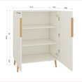 thumbnail image 6 of S-HOME Modern White Sideboard Cabinet with Elegant Gold Handles for Stylish Kitchen and Dining Room Organizer, 6 of 10