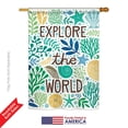 thumbnail image 2 of Breeze Decor BD-NA-H-107063-IP-BO-DS02-US 28 x 40 in. Explore The World Coastal - Everyday Nautical Impressions, Decorative Vertical House Flag, 2 of 4