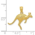 thumbnail image 3 of 14k Yellow Gold Solid Textured Finish Kangaroo Charm Pendant, 3 of 3