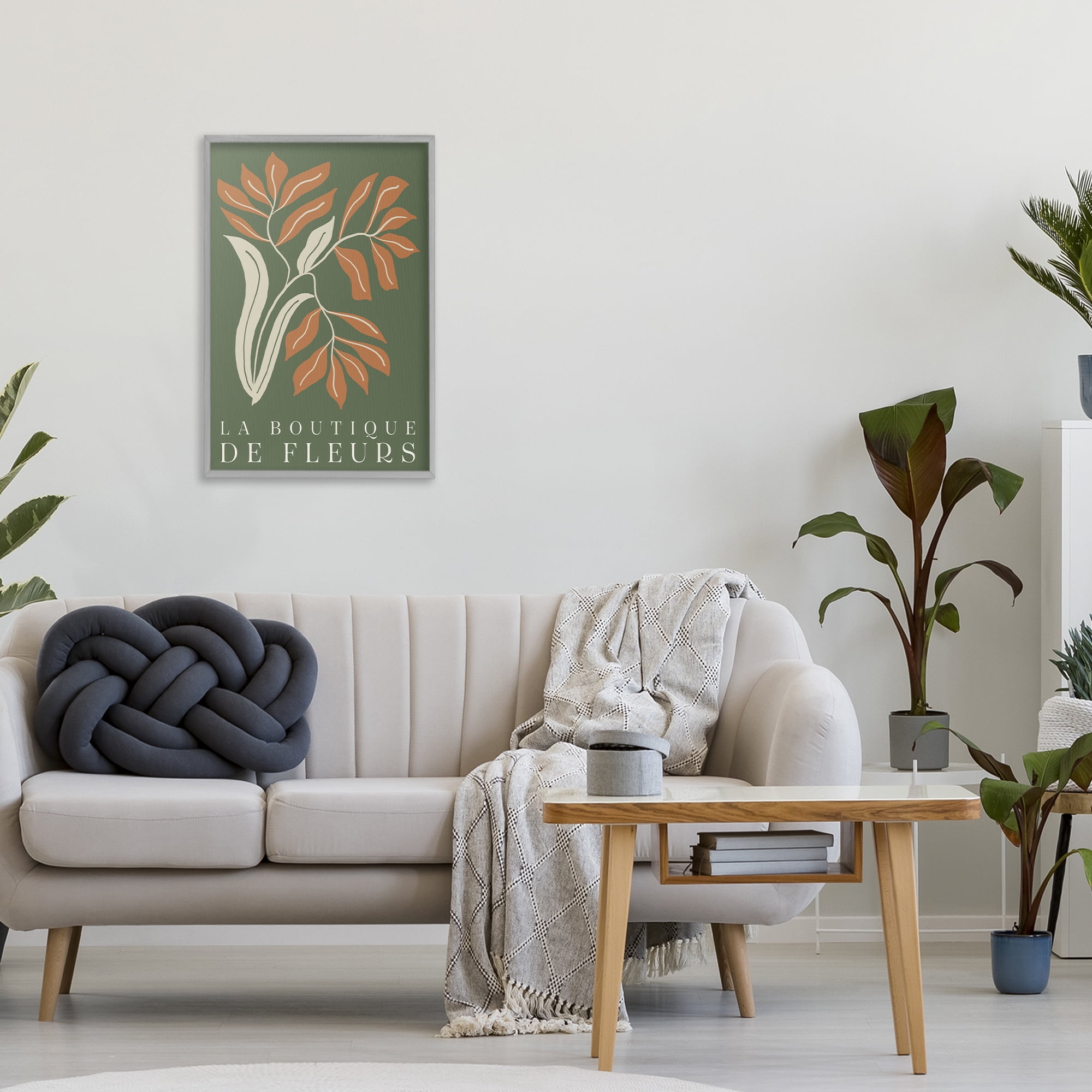 Stupell Industries Flower Shop Midcentury Minimal Gray Framed Giclee Art, design by Emily Navas