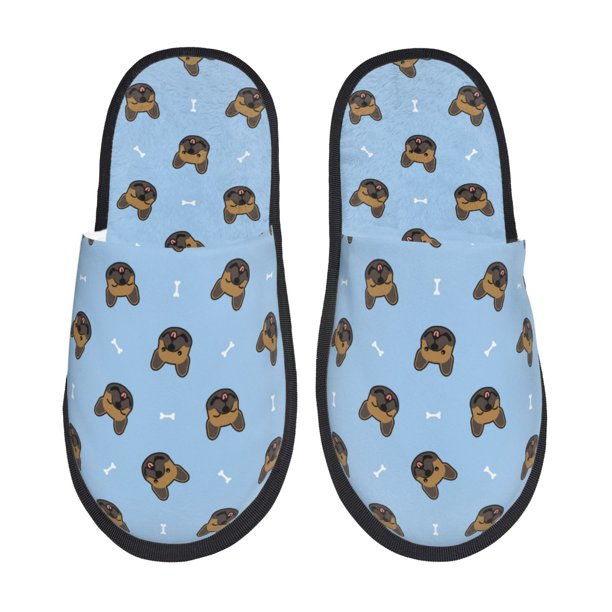 Fotbe french Bulldog Face Pantuflas Peludas para Mujer con Estampado, Zapatillas de Peluche, Zapatos de Invierno para Casa, Uso Interior y Exterior-Large