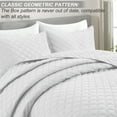 Exclusivo Mezcla White King Quilt Set, Box Pattern Ultrasonic