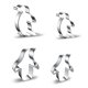 thumbnail image 1 of piezas de cortadores de galletas de acero inoxidable con forma de pingüino para hornear, 1 of 5