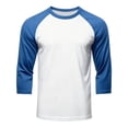 thumbnail image 5 of Dresfit Men's Raglan Shirts 3/4 Sleeve Crew Neck Baseball Tee Summer Lightweight Classic Tops Colorblock Lightweight Breathable Casual T Shirts Blue, 5 of 6