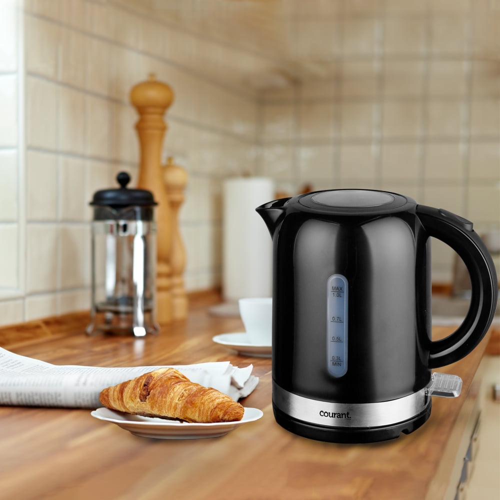 Courant Hot Water Kettle. Cordless, Electric, Stainless Steel, New, with Auto Shutoff Feature!