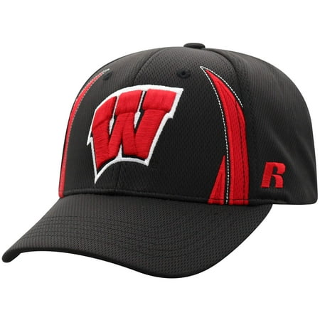 Men's Russell Black Wisconsin Badgers React Adjustable Hat - OSFA