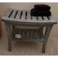 thumbnail image 6 of Redmon 20''x13.5' x17.5'' Contemporary Teak Wooden Bench With Under Seat Shelf, Weathered Gray Finish, 6 of 7