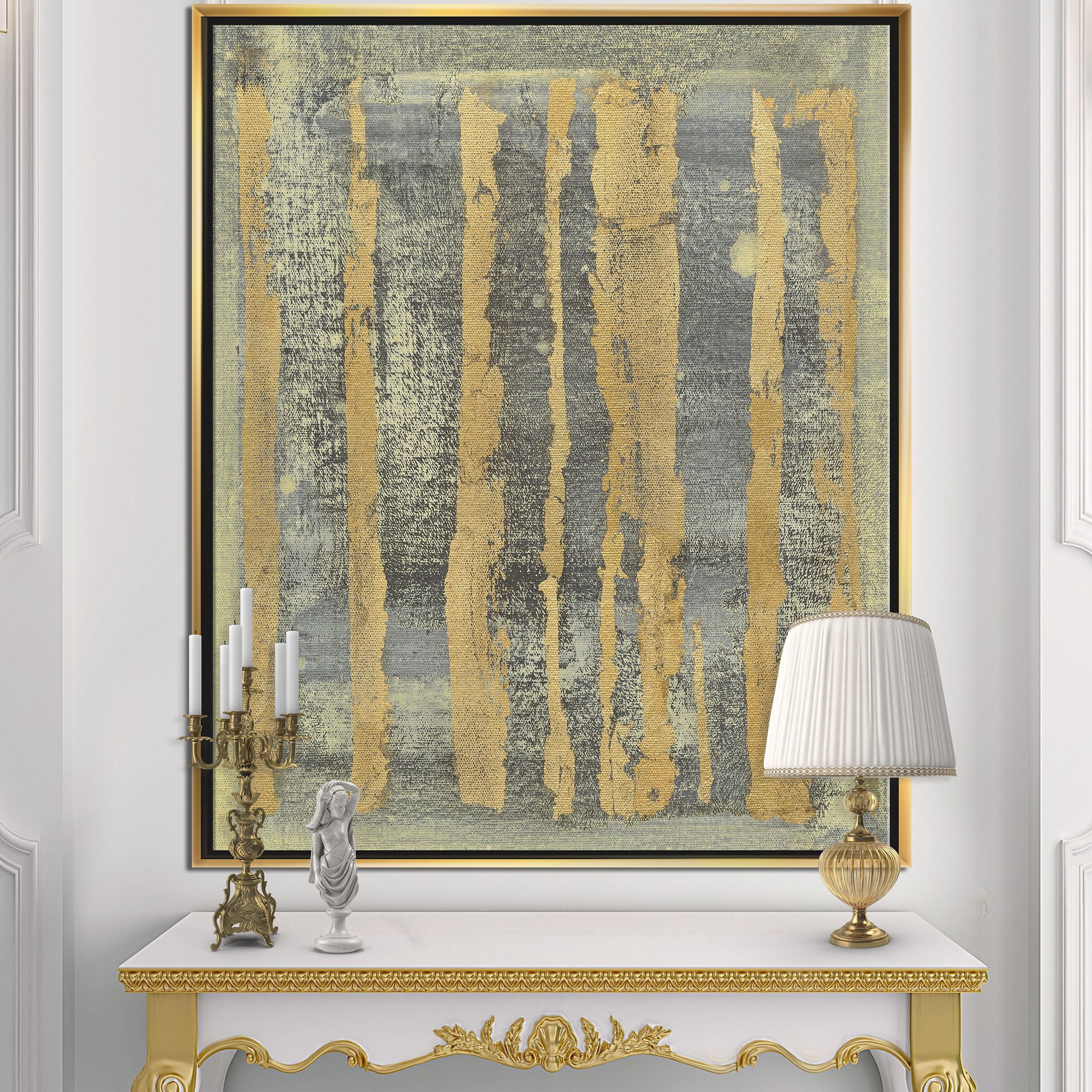 Designart ' Glam Metallic Form IV ' Modern & Transitional Framed Canvas