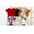 thumbnail image 3 of Robe Ligne A à Manches Volantes pour Filles Tout-Petits Haut Tricoté Jupe Imprimée Mode Robe Nœud pour 1-5 Ans, 3 of 3