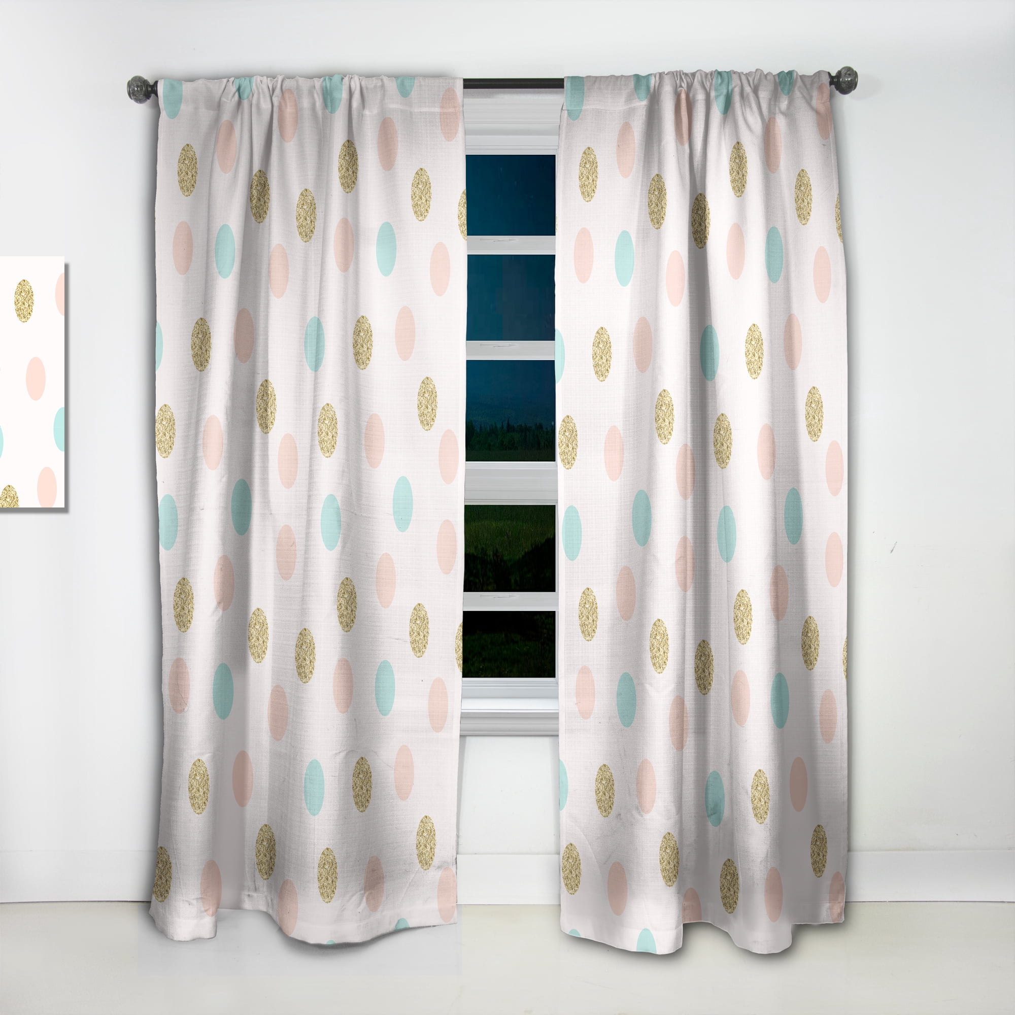 Designart 'Gold Chic Retro Design III' Mid-Century Modern Curtain Panel