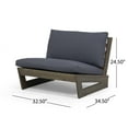 thumbnail image 3 of GDF Studio Elloree Outdoor Acacia Wood Club Chair with Cushions, Gray and Dark Gray, 3 of 8