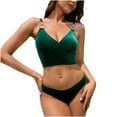 thumbnail image 1 of Womens Two Piece Swimsuits Solid Color O-Ring Strap Bathing Suit Bikini Swimwear, 1 of 8