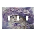 thumbnail image 2 of 2 Gang Light Switch Cover Plate Elegant Cat with Lilac Flowers Hat Wall Plate Decorate Electrical Outlet Cover Plates 4.56”x4.48”, 2 of 8