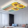 thumbnail image 2 of Fluorescent Light Covers 1 Pack 4x2 ft Farmhouse Sunflower Wood Ceiling Light Covers Rustic Country Wooden Light Filters for Classroom, Office & Home, Drop Ceiling Light Covers, 2 of 8