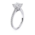 thumbnail image 3 of Eterna Jewel 1.29 Ct Cushion Cut Diamond Engagement Ring for Women – Solitaire Lab-Created Simulated Diamond with Accent Stones Rings – 14K White Gold Plated Prong Set Wedding Ring, 3 of 3