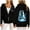 Black, variant on Womens Ocean Theme Graphic Zip Up Hoodie Long Sleeve Full Zip Sweatshirt Back Print With Side Pockets Sea Inspired Wear Hooded Jacket