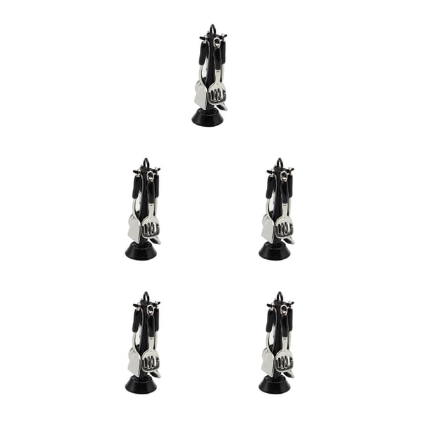 Vogacara Mini vajilla de 5 piezas, platos en miniatura, modelo de muebles pequeños, regalos adorables, suministros para el hogar, adorno de diseño negro Negro 5piezas Vogacara CBP219826