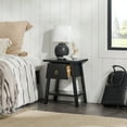 thumbnail image 3 of Walker Edison 20” Japandi Pull-Ring 1-Drawer Bedside Table, Black, 3 of 20