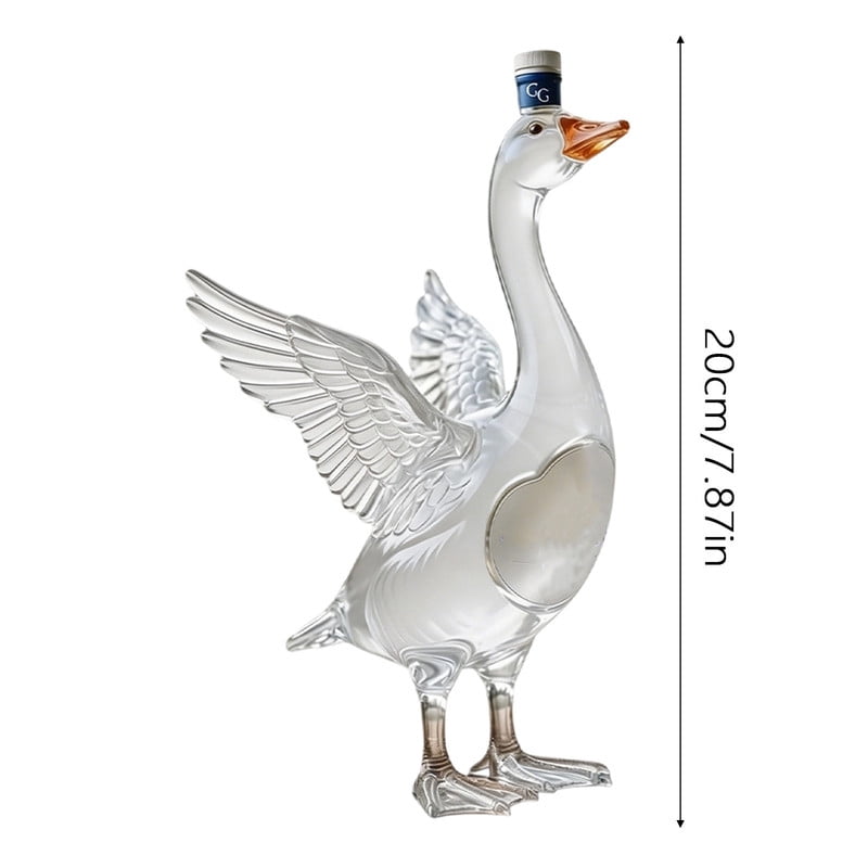 Grey Goose 30th Anniversary 3D Sculpted Decanter, 350ml Frosted Goose Glass Liquor Bottle, Decorative Home Bar Ornament for Collectors & Gifting