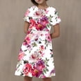 thumbnail image 2 of Hrsba Kids Summer Dress,Casual Dress for Girls,Toddler Kids Girls Print Short Sleeve Stretchy Dress A Line Dress, 2 of 5