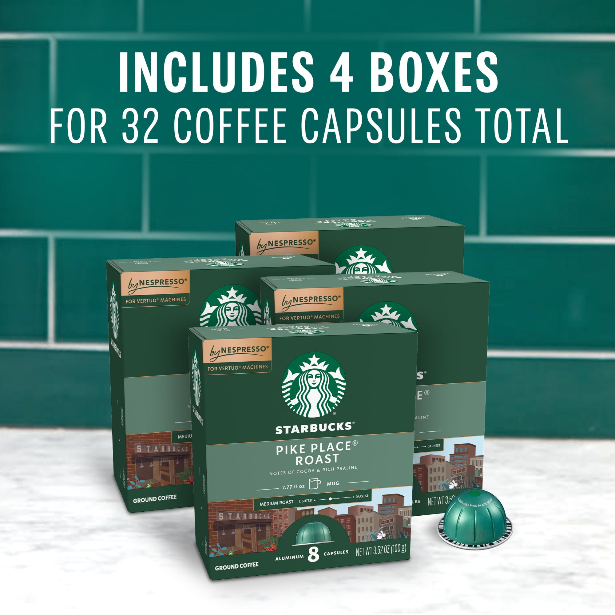Starbucks by Nespresso Vertuo, Pike Place Roast, Medium Roast