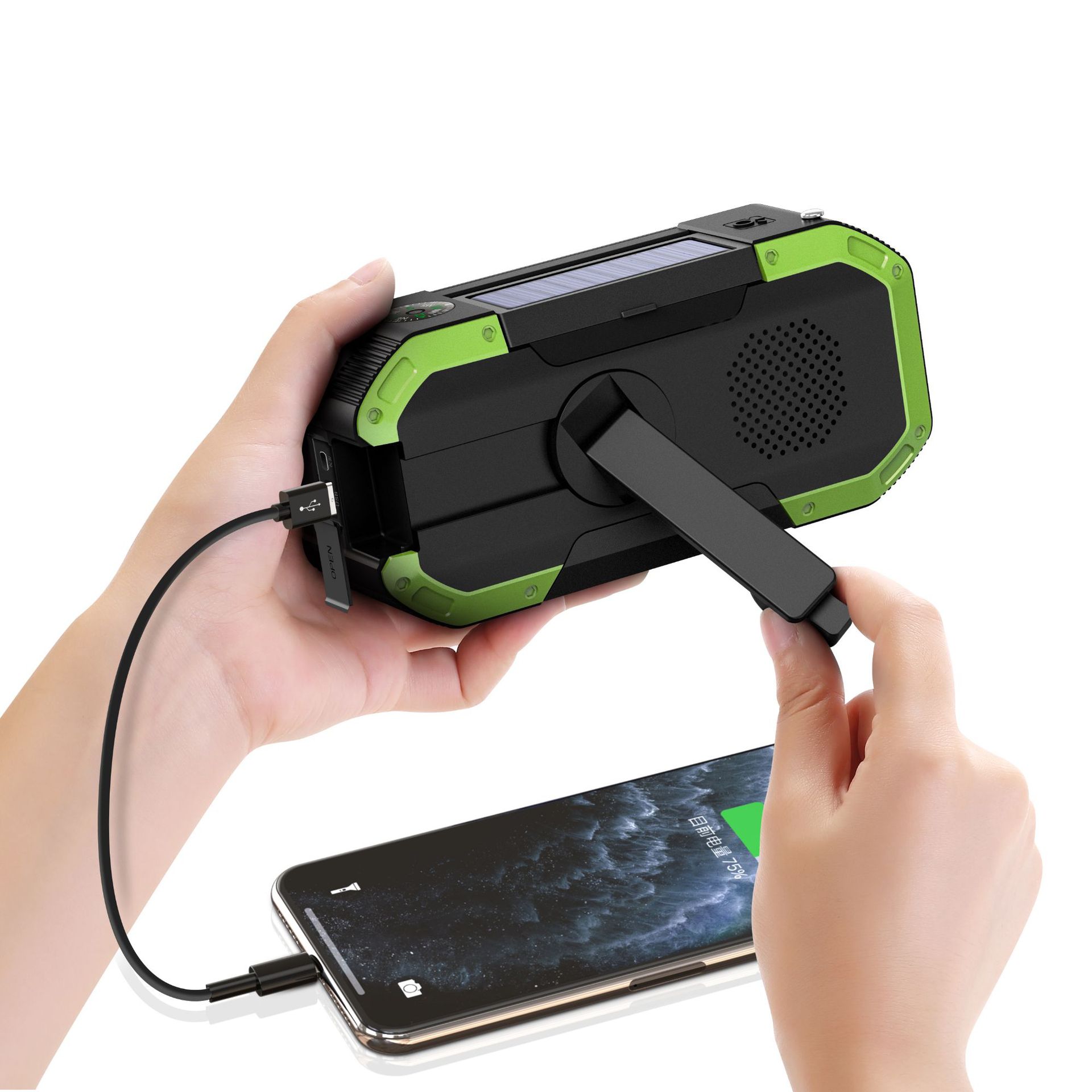 Emergency Weather Radio Portable Power Bank with Solar Charging,