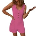thumbnail image 2 of GZWYHT Rompers for Women Overalls for Women Women's Spring And Summer Casual Contrasting Striped Sleeveless Vest Jumpsuit Lounge Sets for Women Casual Jumpsuits for Women Hot Pink L, 2 of 5