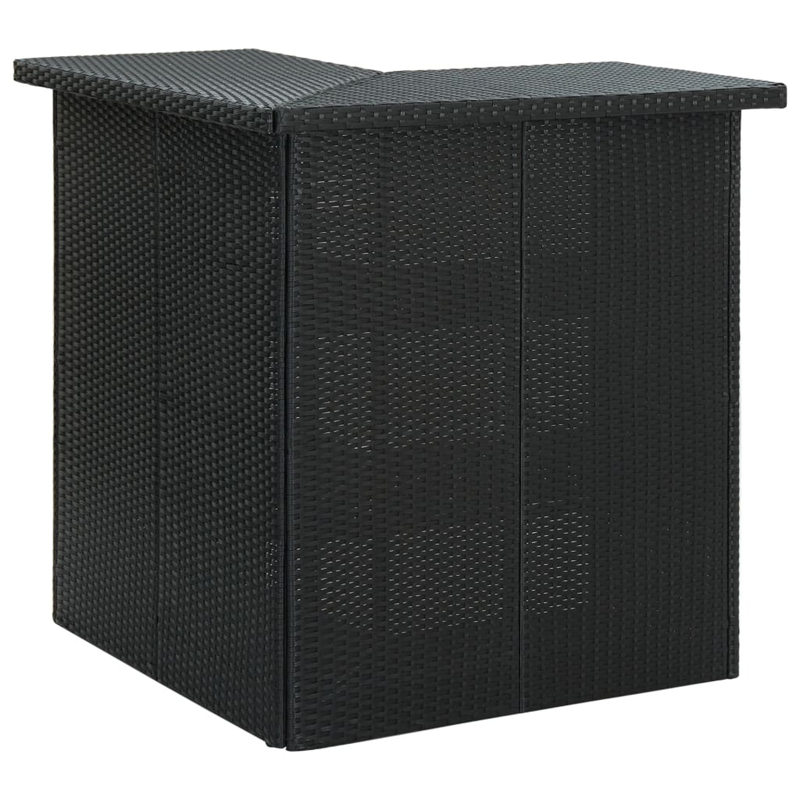 Dcenta Corner Bar Table Black 39.4"x19.7"x41.3" Poly Rattan