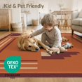 thumbnail image 4 of ODIKA 2'x3' Washable Throw Rug Non-Slip, Low Profile, Flatwoven, Easy Care Cream Burnt Sienna Geometric Design Elegant Symmetry with Accents and Bold for Hallway, Study Room, 4 of 7