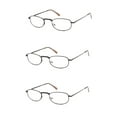 thumbnail image 2 of EYE ZOOM 3 Pack Metal Frame Vintage Style Reading Glasses with Spring Hinge for Men and Women (Brown, Strength: +2.25), 2 of 5