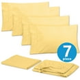 thumbnail image 2 of Sweet Home Collection 1500 Series Bed Sheets - Extra Soft Microfiber Deep Pocket 7pc Sheet Set - Yellow, Split King, 2 of 2