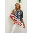 thumbnail image 5 of KimSoong Women American Flag Cold Shoulder Shirt 4th of July Patriotic Shirt Stars Stripes Short Sleeve Top Tees, 5 of 8