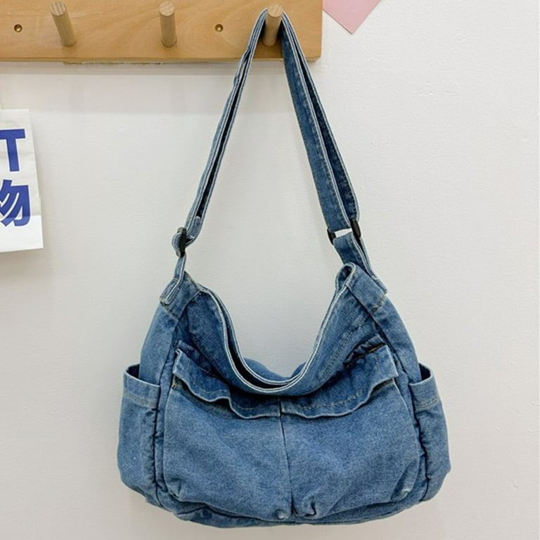 Denim Vintage Messenger Bag Retro Jeans Tote Bag Large Denim Vintage Messenger Bag Retro Jeans Tote Bag Large