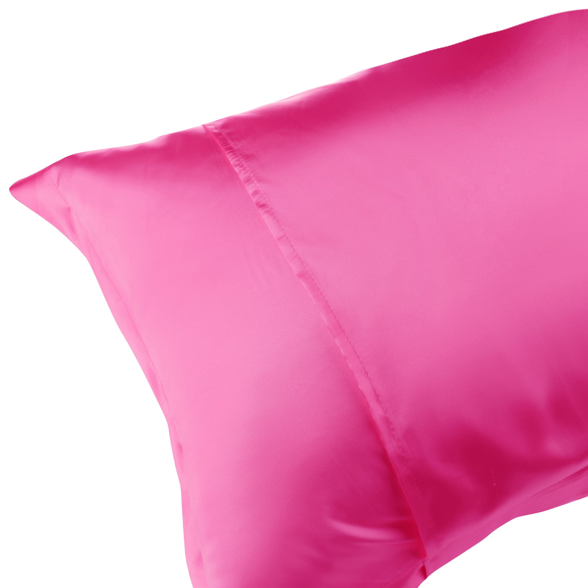 Unique Bargains Envelope Closure Soft and Smooth Satin Pillowcase (2 Count) Rose Red Queen