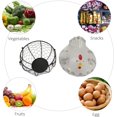 thumbnail image 5 of Metal Mesh Egg Basket Ceramic Farm Chicken Top for Food Storage Container (White), 5 of 5
